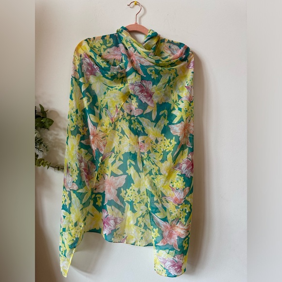 West Loop Kimono Beach Coverup Tropical Floral Wrap Women One Size Fits Most NWT - Picture 5 of 6